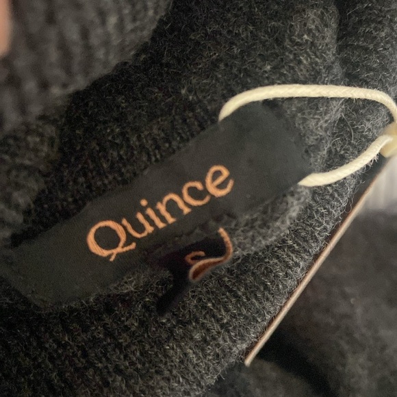 Quince Lightweight Mongolian Cashmere Turtleneck Sweater Dress Charcoal Gray S - Picture 4 of 5